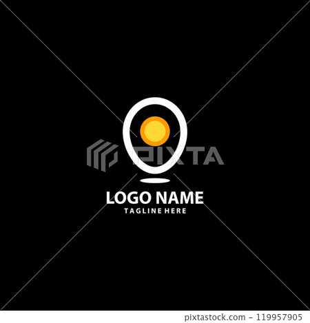 fried egg pin logo design vector fried egg pin logo design vector 119957905
