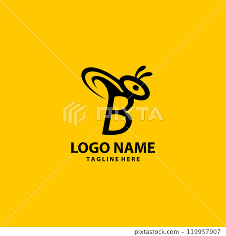 initial B bee logo design vector 119957907