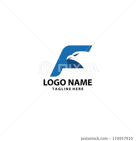 initial F falcon logo design vector initial F falcon logo design vector 119957910