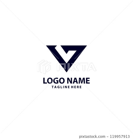initial V7 modern logo design vector 119957913