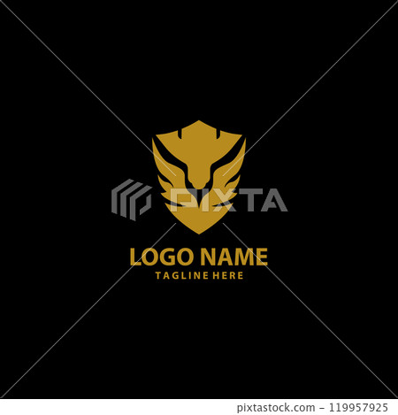 lion shield logo design vector lion shield logo design vector 119957925