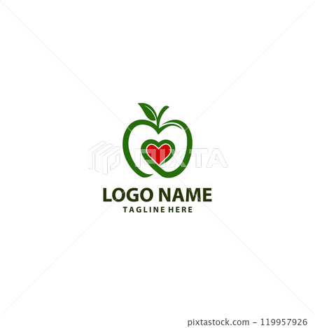 love apple logo design vector 119957926