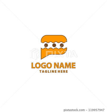 talk burger logo design vector 119957947