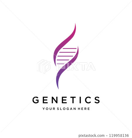 Logo design template DNA elements. Bio tech, DNA people, bio DNA, DNA spirals. Logos can be for science, pharmacy and medical. 119958136