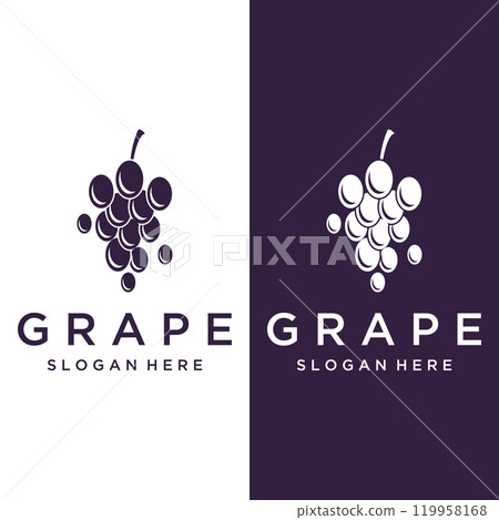 Natural organic grapes Logo template design for business,wine shop, organic. Natural organic grapes Logo template design for business,wine shop, organic. 119958168