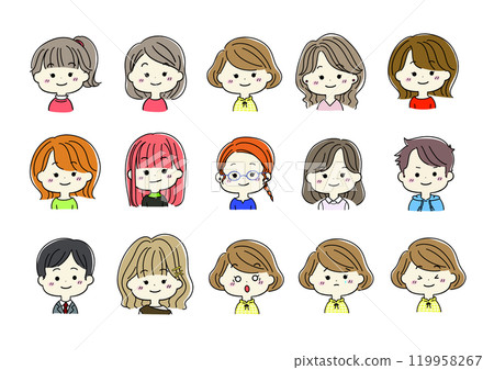 Face illustration set 119958267
