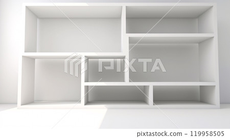空的白色架子的特寫 空的白色架子的特寫 119958505