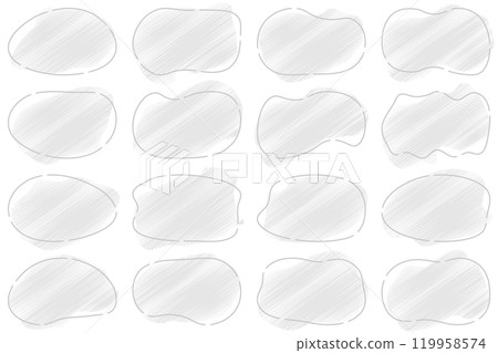 Shape Doodle Style Dashed Line Simple Frame Set Gray 119958574