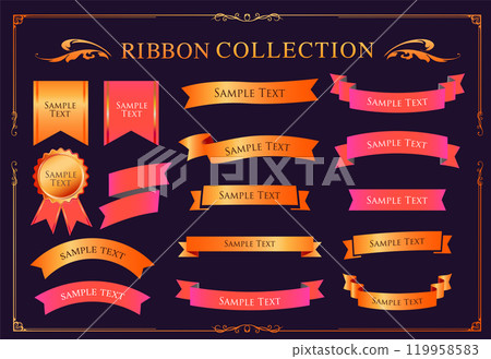 Christmas colorful ribbon material 119958583