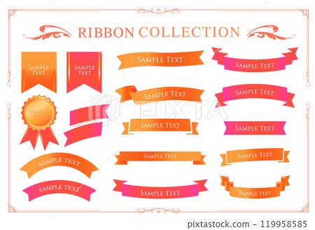 Christmas colorful ribbon material 119958585