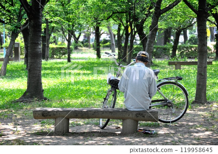 老人在公園休息 119958645