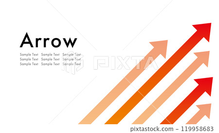 Arrow background, temperature rise image, red gradation 119958683