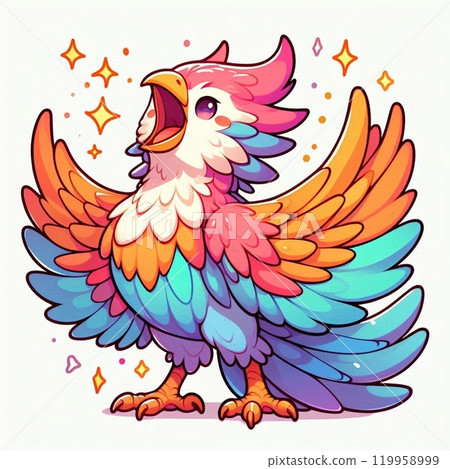 Colorful phoenix manga style 119958999