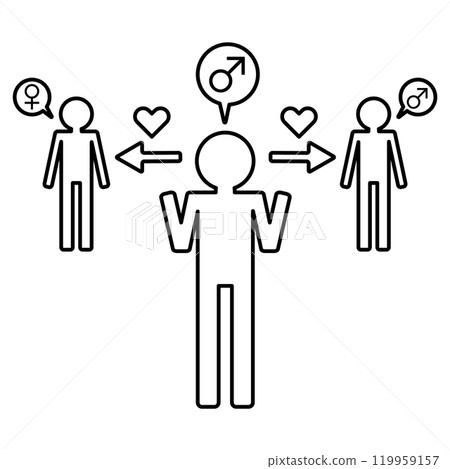 描繪黑人男性雙性戀者的圖標 描繪黑人男性雙性戀者的圖標 119959157