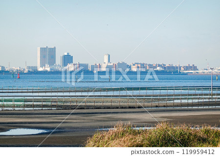 Autumn morning: The tidal flats of Funabashi Sanbanze Seaside Park (Funabashi City, Chiba Prefecture) Autumn morning: The tidal flats of Funabashi Sanbanze Seaside Park (Funabashi City, Chiba Prefecture) 119959412