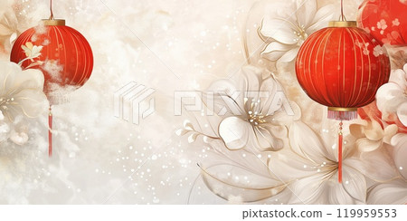 Abstract background with red Chinese lanterns 119959553