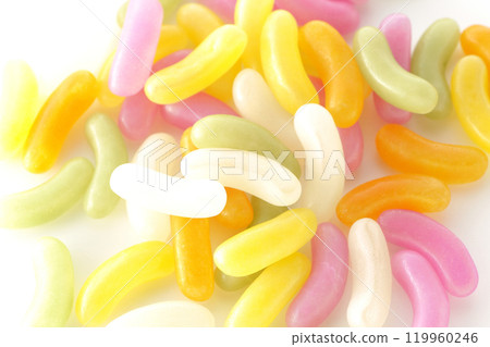 Jelly beans photographed on a white background 119960246