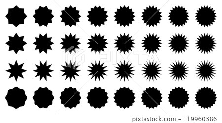 圓形爆炸衝擊設定鋸齒狀黑色標題 119960386