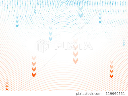 Technology minimal background with round lines, halftone dots and arrows 119960531
