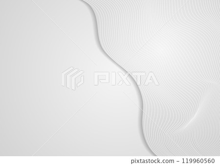 Abstract white grey curved linear waves minimal elegant background 119960560
