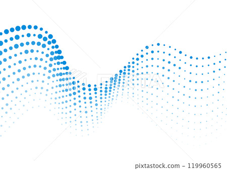 Bright blue minimal dotted wavy lines abstract background 119960565