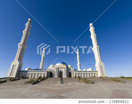 The Grand Mosque in Astana, Kazakhstan, against the blue sky 119960622