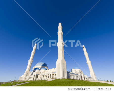 The Grand Mosque in Astana, Kazakhstan, against the blue sky 119960625