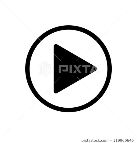 Icon Simple play button Black 119960646