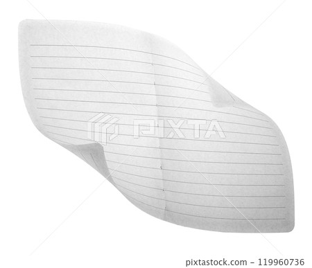 Blank bended paper sheet with a curved corner Blank bended paper sheet with a curved corner 119960736