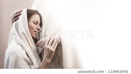 Jesus hugging a praying woman Jesus hugging a praying woman 119961048