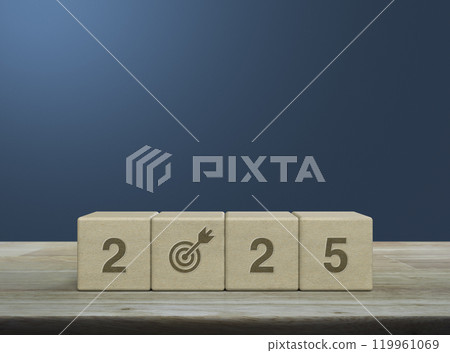 Happy new year 2025 success concept 119961069