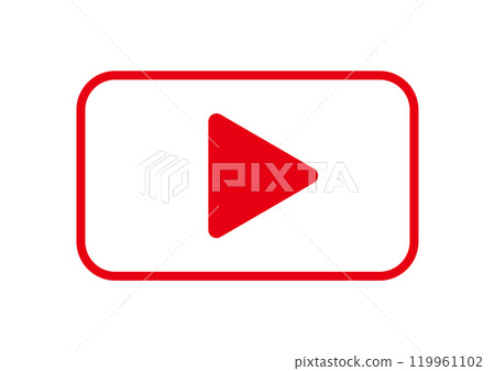Icon Simple play button Square Red 119961102