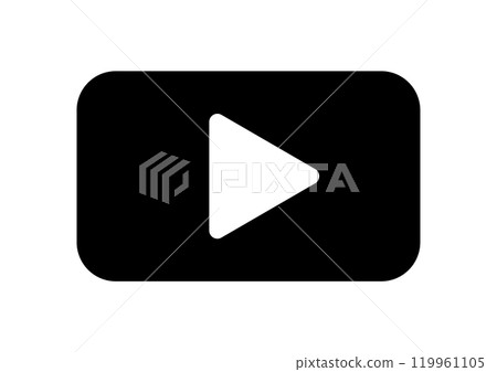 圖示簡單播放按鈕方形黑色 119961105