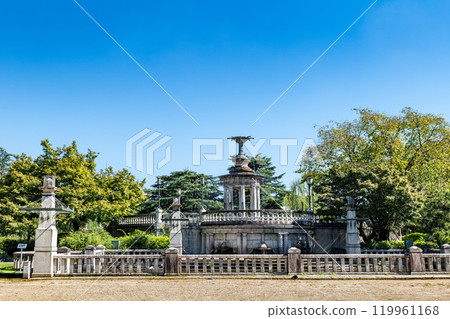 愛知縣名古屋市鶴舞公園的復古噴泉塔 119961168