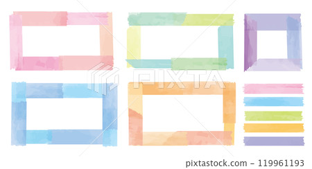 Watercolor masking tape frame set Watercolor masking tape frame set 119961193