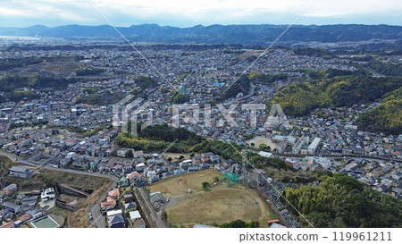 從鹿兒島市竹岡公園上方鳥瞰田上地區 119961211