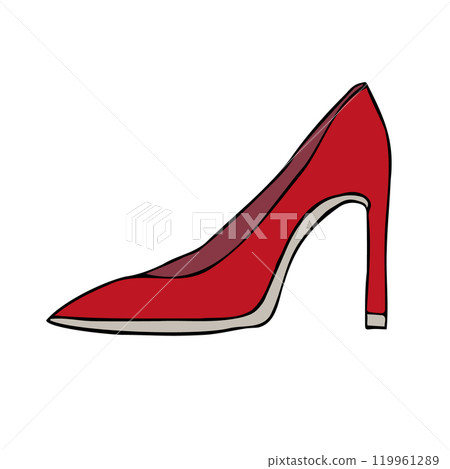 Vector hand drawn doodle sketch colored shoe 119961289