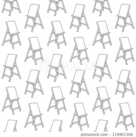 Vector seamless pattern of hand draw outline easel 119961306