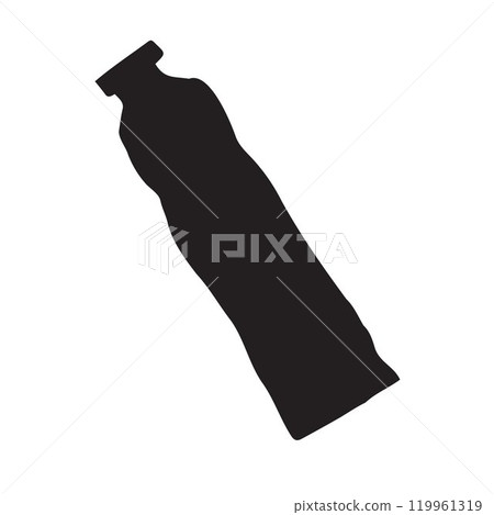 Vector hand drawn paint tube silhouette Vector hand drawn paint tube silhouette 119961319