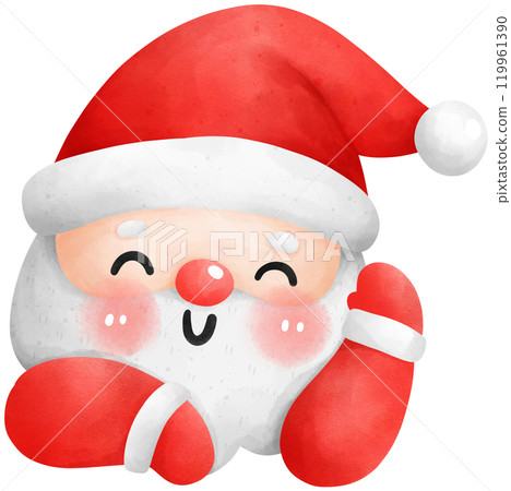 Cute Santa Claus watercolor illustration 119961390