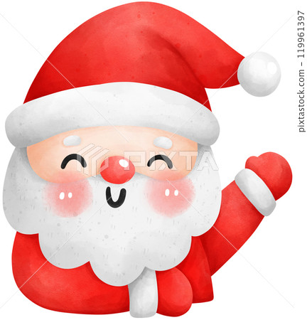 Cute Santa Claus watercolor illustration 119961397