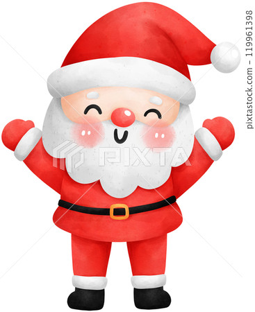 Cute Santa Claus watercolor illustration 119961398