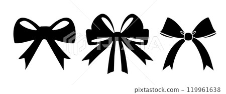 Decorative Bow Silhouette Set vector Decorative Bow Silhouette Set vector 119961638