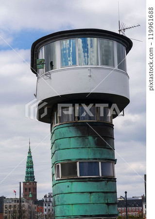 Knippelsbro tower, Knippel bascule bridge across the Inner Harbour, Copenhagen, Denmark Knippelsbro tower, Knippel bascule bridge across the Inner Harbour, Copenhagen, Denmark 119961688