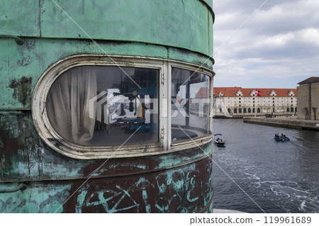 Knippelsbro tower, Knippel bascule bridge across the Inner Harbour, Copenhagen, Denmark 119961689