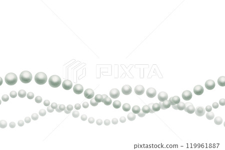 Vintage pearl beads in seamless border as a symbol of elegance, sophistication, chic and minimalism in women's jewelry.Watercolor necklace in realistic style isolated on white background 119961887