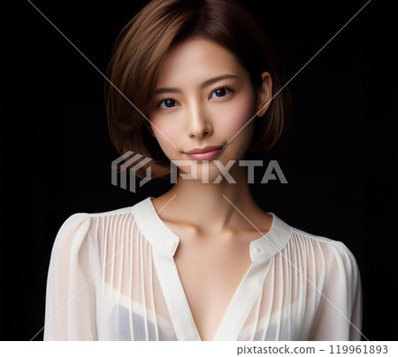 穿著白襯衫的美麗女人 119961893