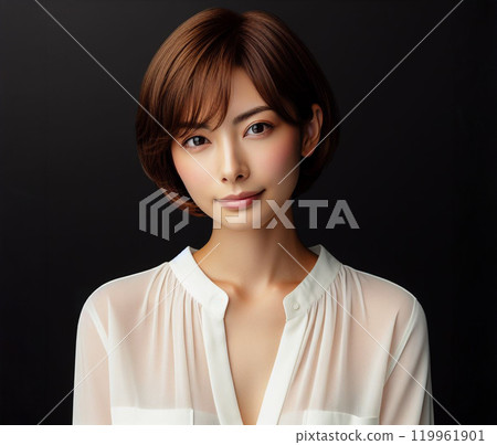 Beautiful woman in white blouse Beautiful woman in white blouse 119961901