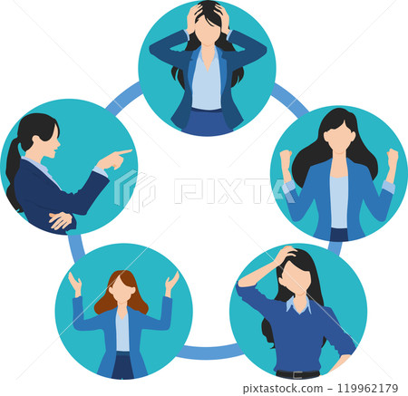 Business woman icon illustration (teamwork) 119962179