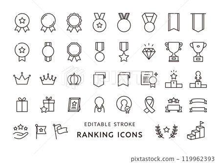 Ranking icon set (monochrome) 119962393